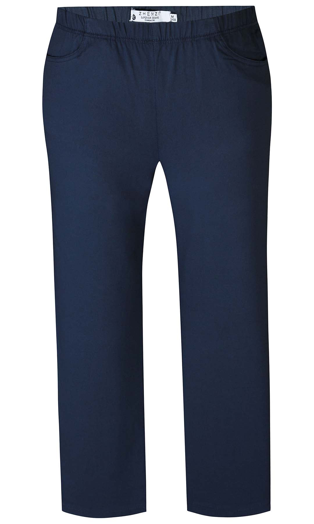 Jazzy 65 - Tidløse marine blå bukser i Bengalin stof med lige ben: God stil og masser af stræk | ZHENZI |