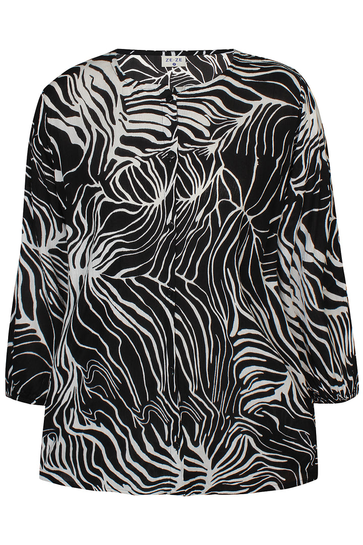 ZE - Leafy 676 - Bluse - Sort
