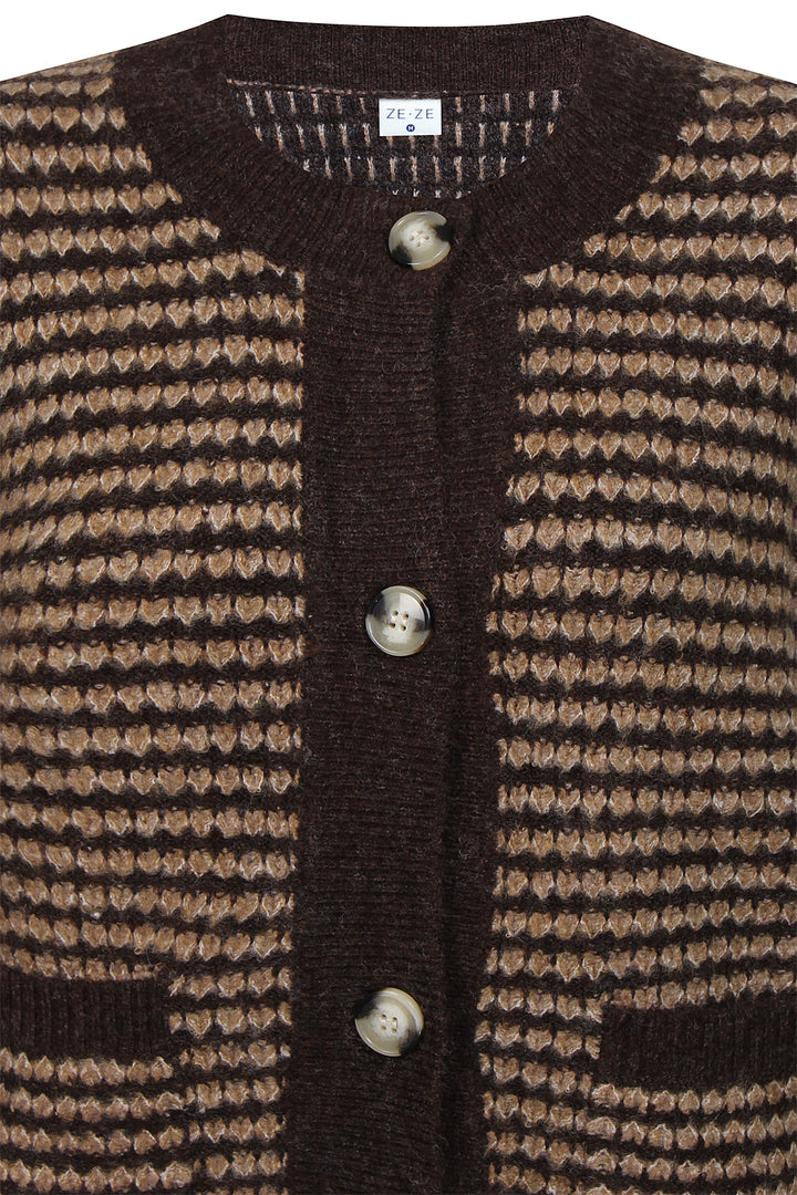 Hermona 285 - Cardigan - Brun