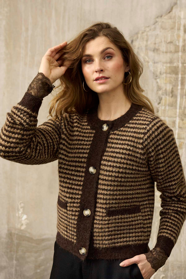 Hermona 285 - Cardigan - Brun