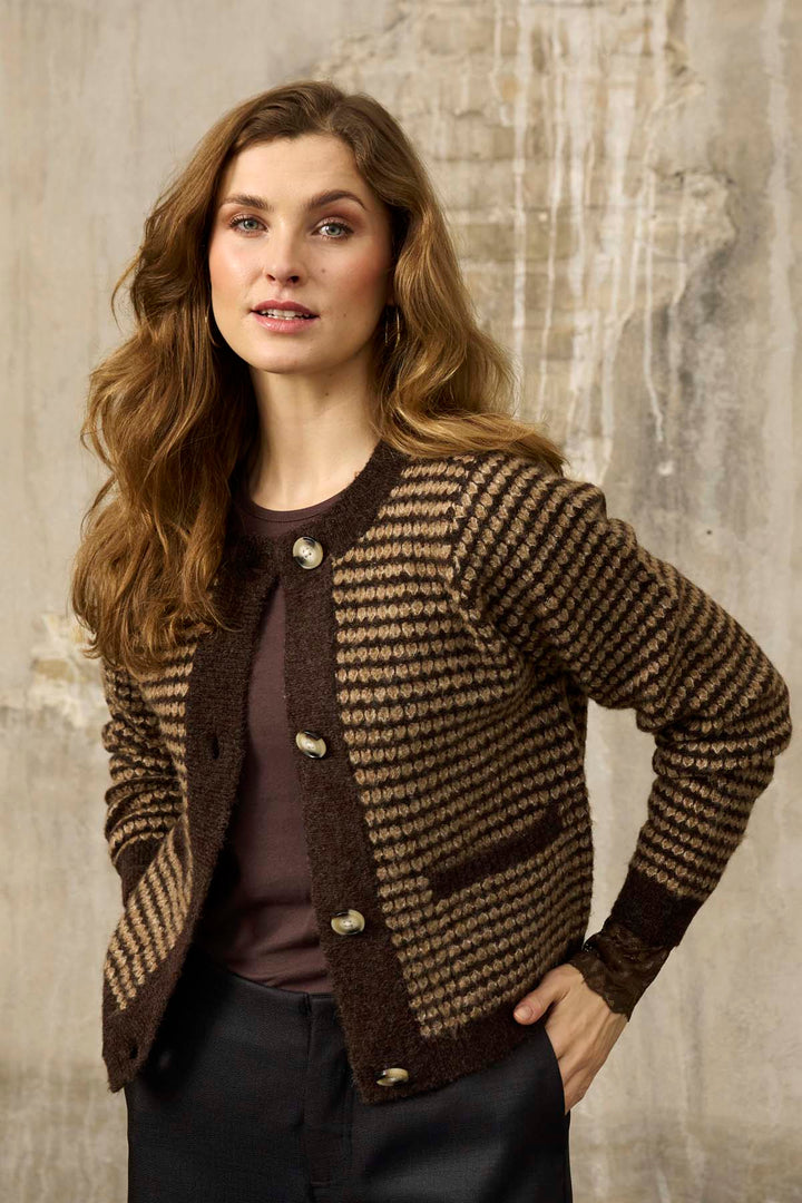 Hermona 285 - Cardigan - Brun